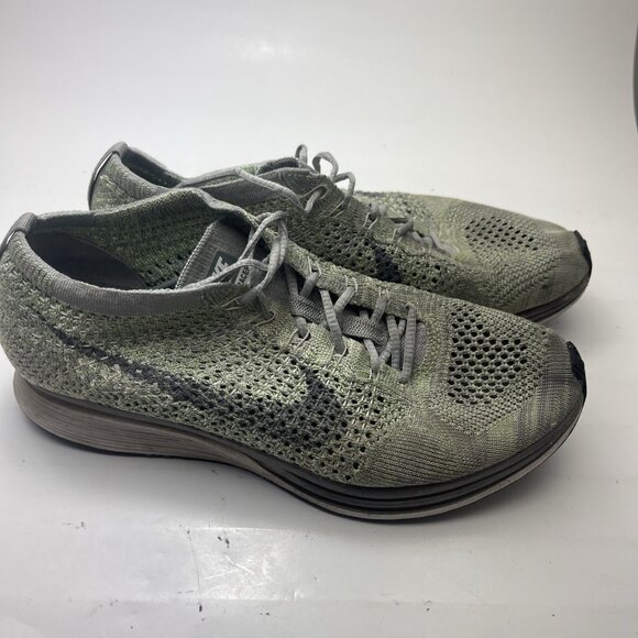 Nike Men’s Flyknit Racer Running Shoe Sz 8 Pistachio Green 526628-103 - Picture 4 of 10